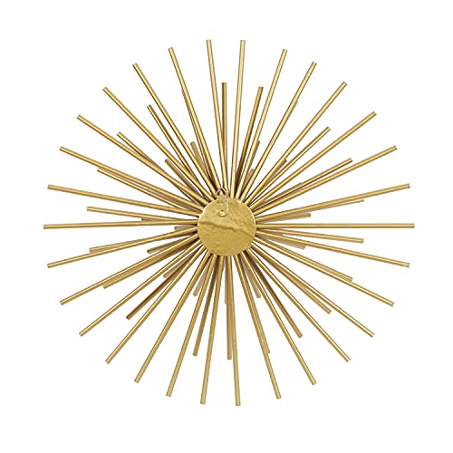 Deco 79 Metal Starburst 3D Wall Decor, Set Of 3 16", 20", 24"D, Gold #TOP5