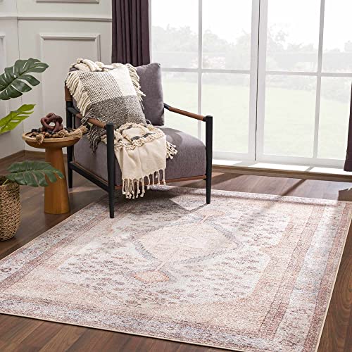 Hauteloom Gregory Machine Washable Area Rug - Medallion...