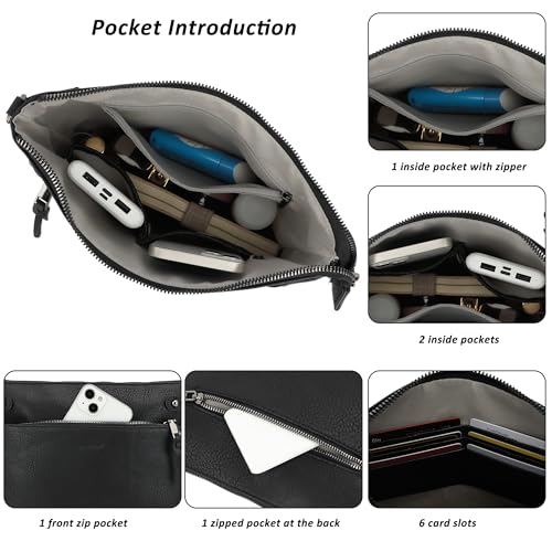 Crossbody Bags for Women Purses for Women Shoulder Hobo Bags Vegan Leather Medium with 6 Card Slots3