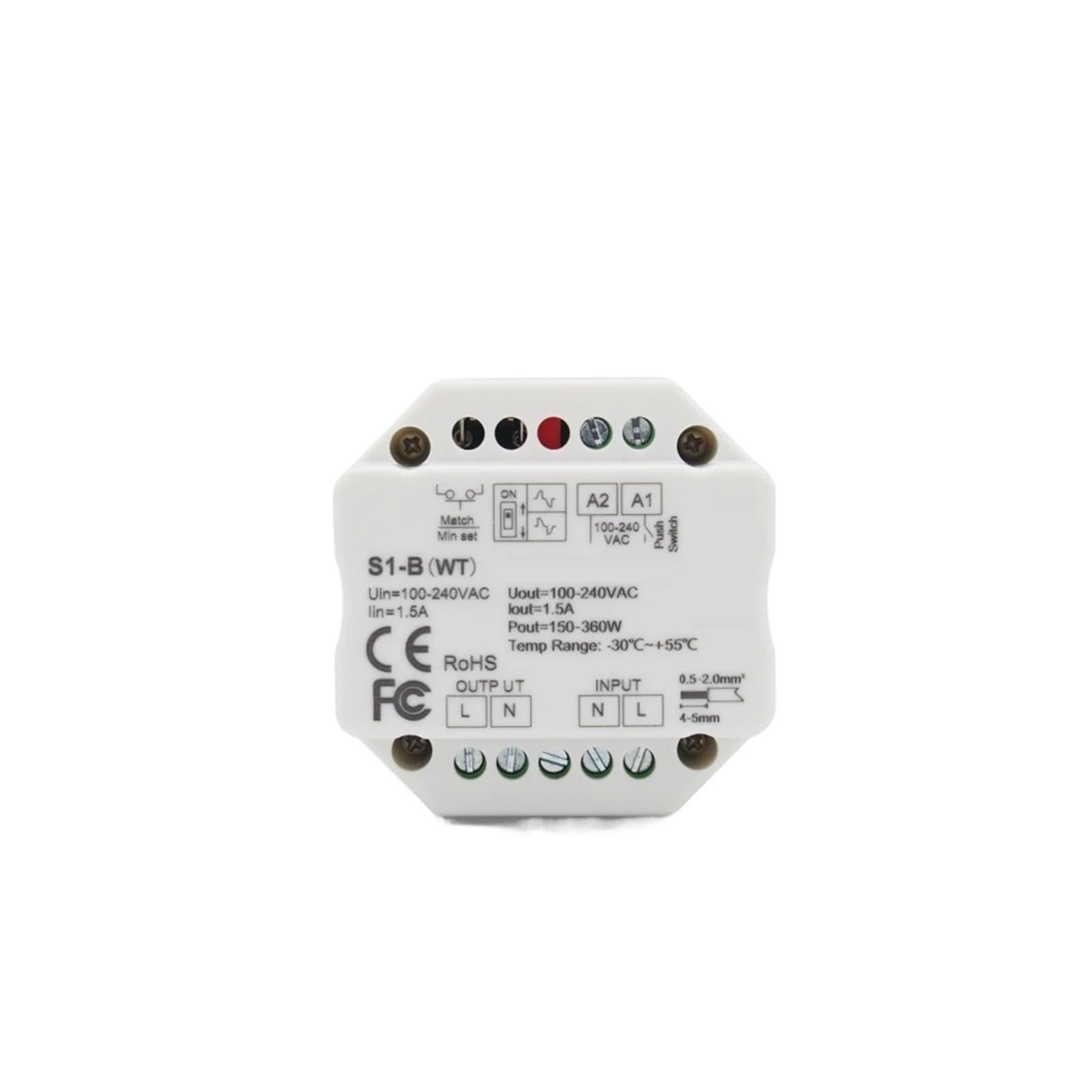 Regulador de intensidad LED, 220V, 2,4G, control remoto, bombilla LED, tiristor, controlador de atenuación S1-B-WT(S1-B(WT) and R11)