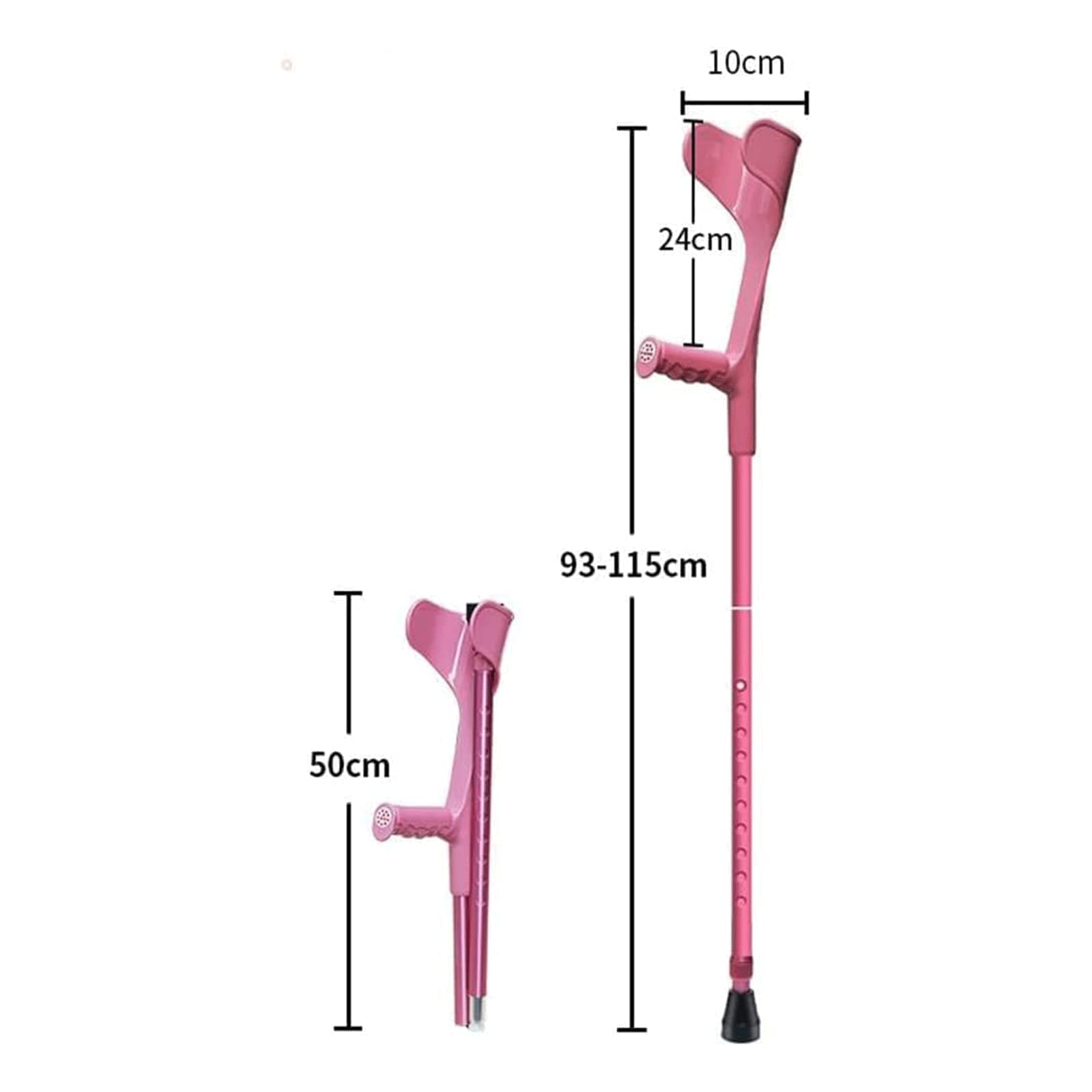 PAASHE Muletas de Aluminio Bastones de antebrazo para Adultos Telescópico Plegable Medio puño Codo Bastones Altura Ajustable Mango ergonómico