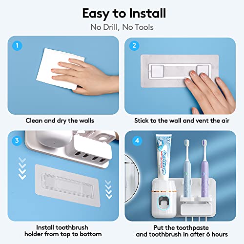 Tucao SMDJ-01 Toothpaste Dispenser, Automatic Toothpaste Dispenser, Space-Saving Toothbrush Holder Wall Mounted thumb #4