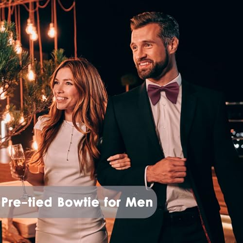 Image of Luckyvestir Oversized Bow Ties for Men, Pre Tied Clip on Men's Black Bowtie for Wedding Tuxedo Banquets Formal Wear
