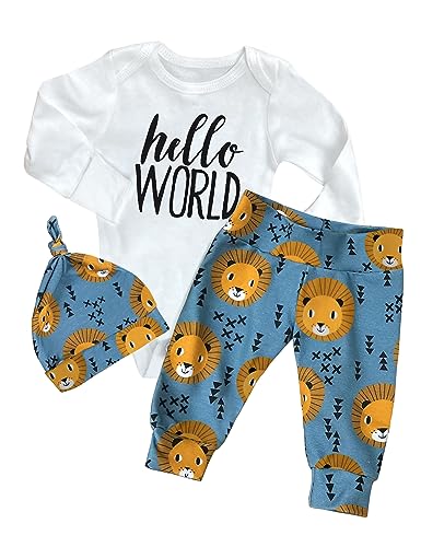 Image of WIQI baby boy clothes newborn boy clothes white letter print romper baby boy's clothing new born clothes baby boy lion pants hat baby winter clothes