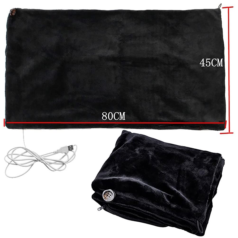 Elektryczny koc grzewczy USB, ciepły szal, koralowy polar, przenośny koc grzewczy do domu, biura, samochodu, brązowy, 45 x 80 cm