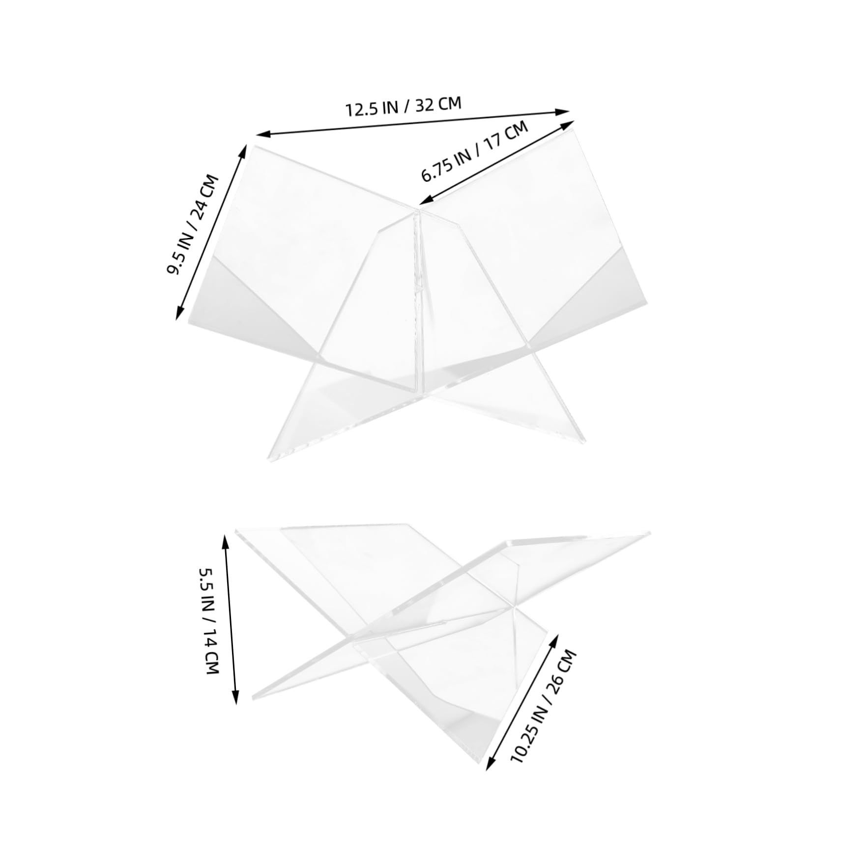 SOLUSTRE Elegant Acrylic Bookshelf Stand Kitchen Stand Recipe Book Holder Strong Practical Reading for Home