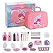 Souarts Maquillage Enfant Jouet Coffret Maquillage Enfant Fille Cadeau pour Princesse Kit de Maquillage Lavables Trousse Maquillage Enfant(Rose(sac étoile)，Taille unique)