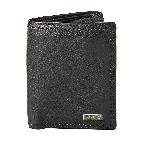 Relic by Fossil Men s Mark Leather and Polyester Trifold Wallet, Color: Black Model: (RML5803001)