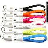 Wilist 6 Pack Short Micro USB Cable with Keychain Key Ring USB A to Micro B Cables Data Sync Charging Cord Support Quick Charge 3.0 and 2.0 Charger for Android Samsung Nokia LG and More ~ 8 Inch