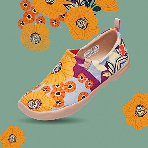 Image of UIN Women's Artistic Slip-On Shoes Vibrant Floral Casual Loafers Lightweight Comfortable Travel Footwear