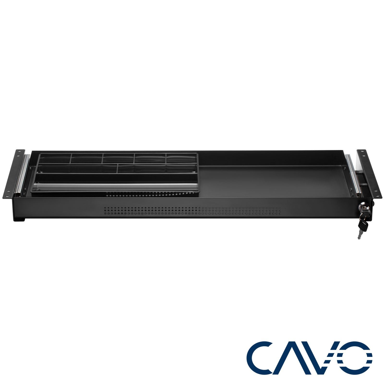 CAVO Cajón para documentos con cerradura de acero 740x250 mm, negro