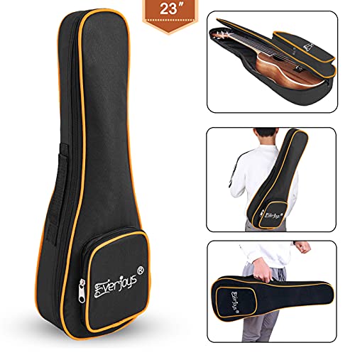 Concert Ukulele Mahogany - 23 Inch W/Case Free Online Lessons Professional Wooden Ukulele Free Uke Strap Case Picks Strings (Natural Sapele) #TOP4