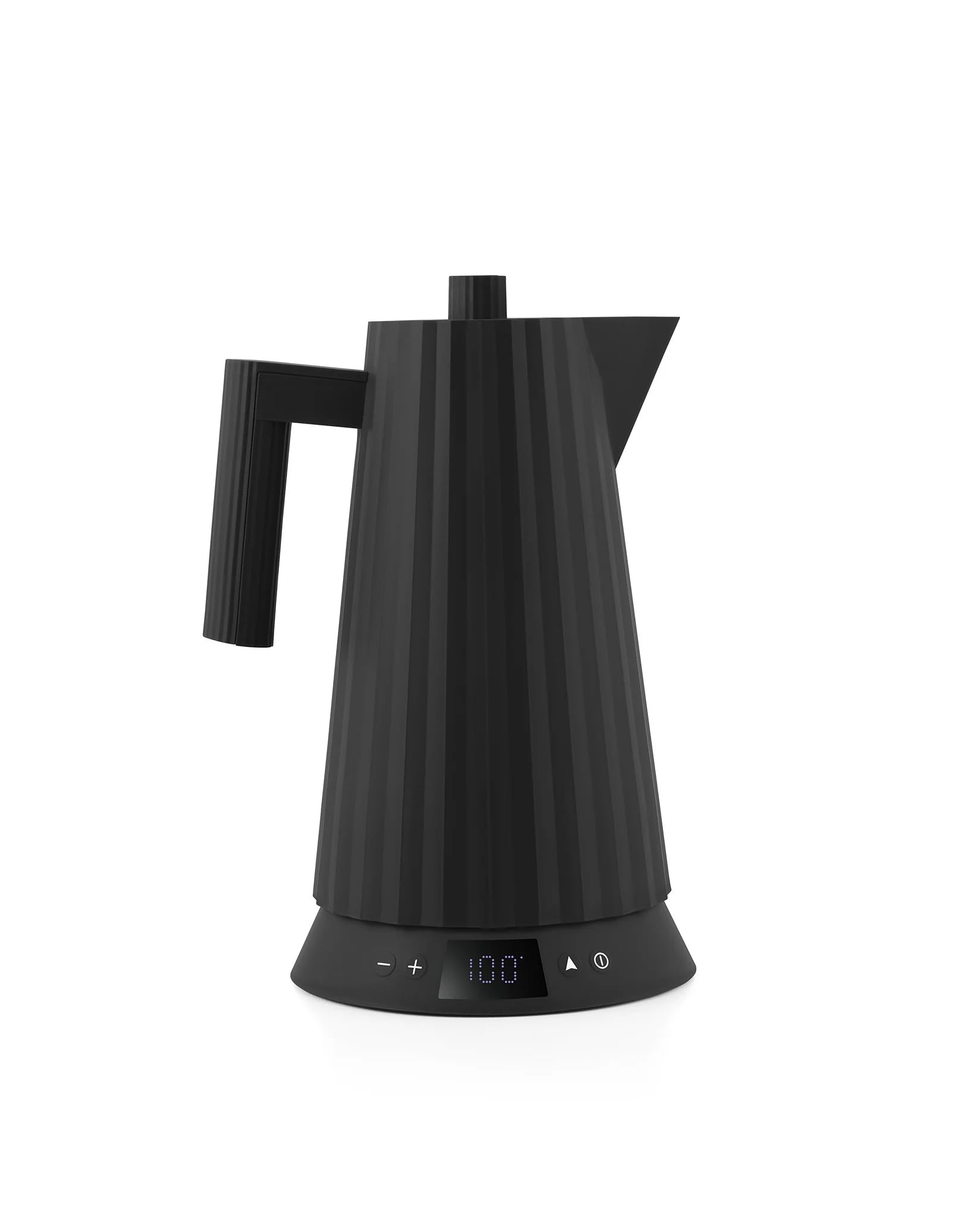 Alessi Plissé MDL21 B - Bollitore Elettrico con Temperatura Regolabile di Design, in Resina Termoplastica, Presa Europea, 2200W, 170 cl, Nero
