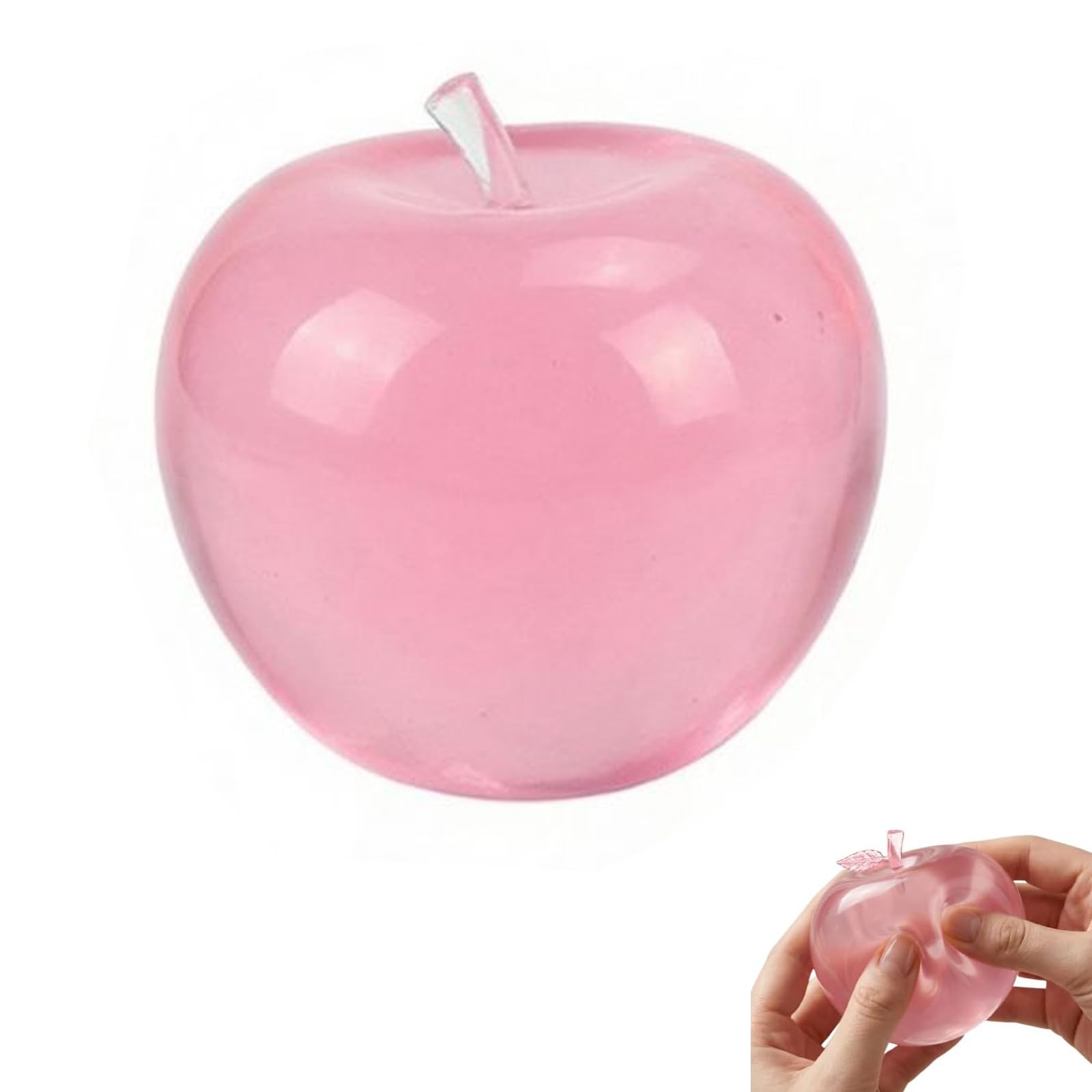 Squeeze Toy Cute Pink Apples Squeeze Toy Moldable Fidget Sensory Toy Soft TPR Stress Relief Toy Mystery Cute Soft Calming for Relaxation Boys Girls Home Office Classroom (Type A:Pink 6cm)