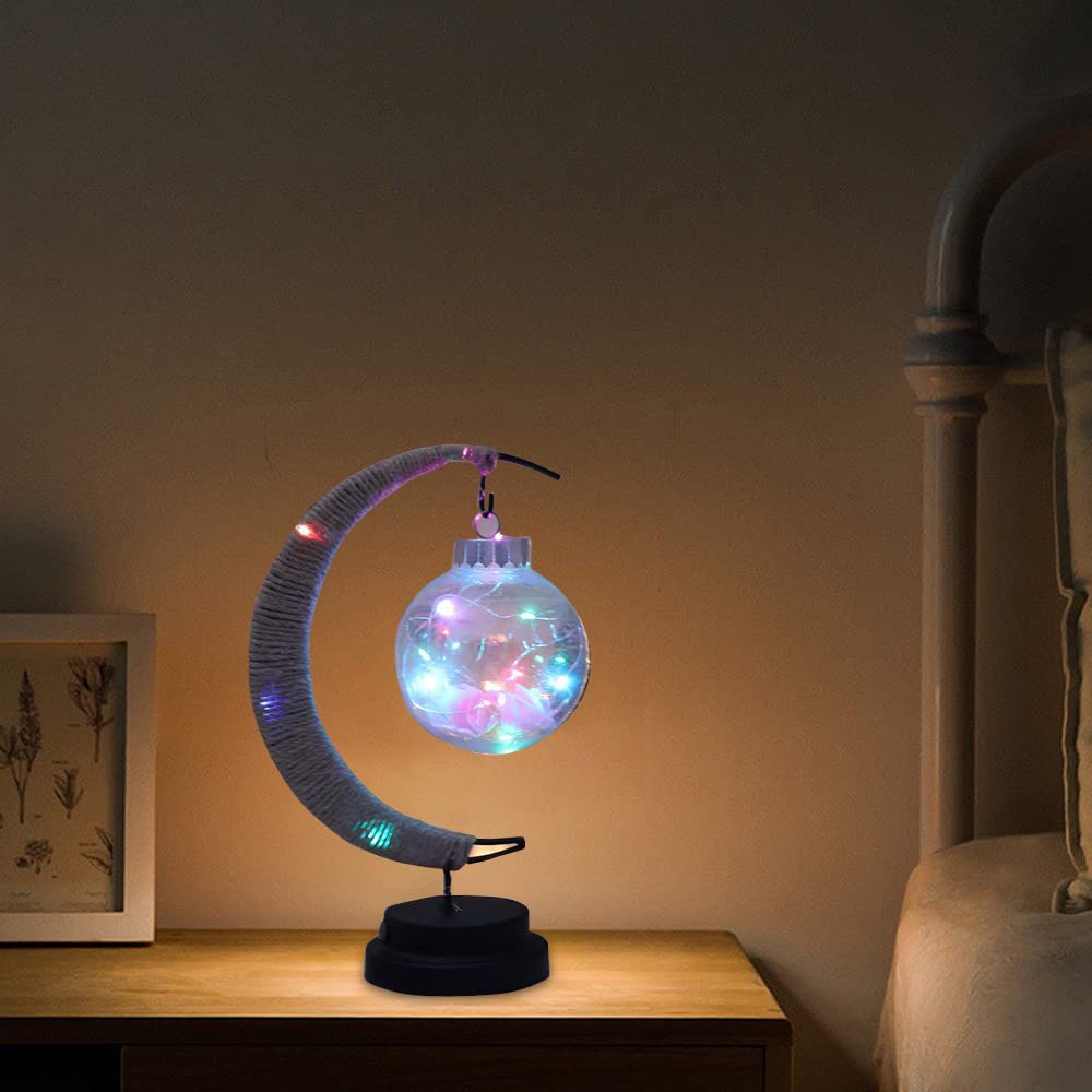 Luce Notturna, Lampada da Notte lunare, Lampada da Notte a LED lunare lunare e Supporto, Romantica Luce Notturna Vintage Morbida alimentata a Batteria, 27 x 17 x 1 cm【2022 Nuovo】 (Color : G)