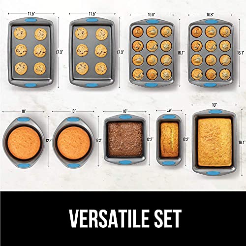 Gorilla Grip – Conjunto de utensílios de cozinha originais, 9 peças para assar com alças de silicone