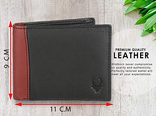 Image of WildHorn� RFID Protected Genuine High Quality Mens New Leather Wallet (New Black Nappa 3)