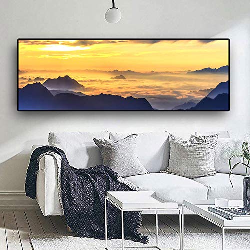 Art image montagne scandinave impression sur toile de qualité premium
