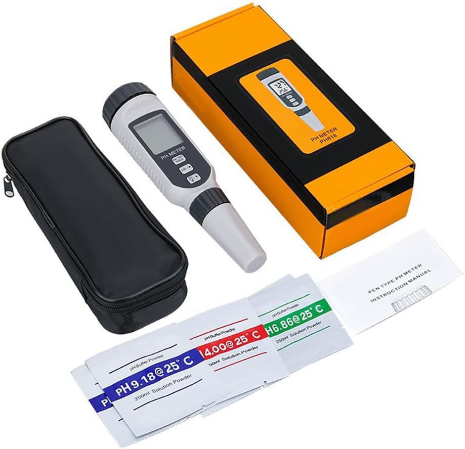 Digital Ph Meter, 0.00~14.00ph Water Quality Tester, Alarm Prompt for Exceeding The Measured Value, Backlight Display, for Aquaculture, Sewage Treatment, Aquariums