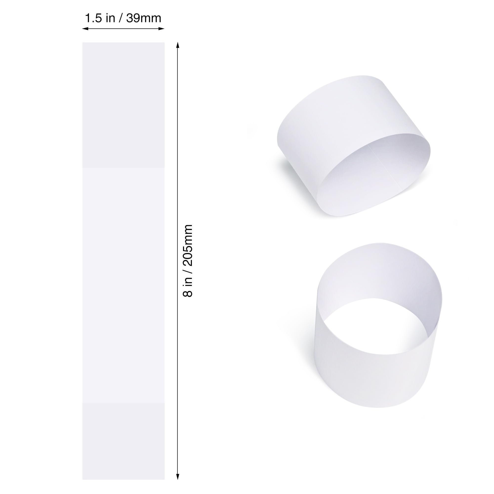 Image secondaire de Lot de 100 bandes autocollantes blanches pour billets - 205 x 39 mm