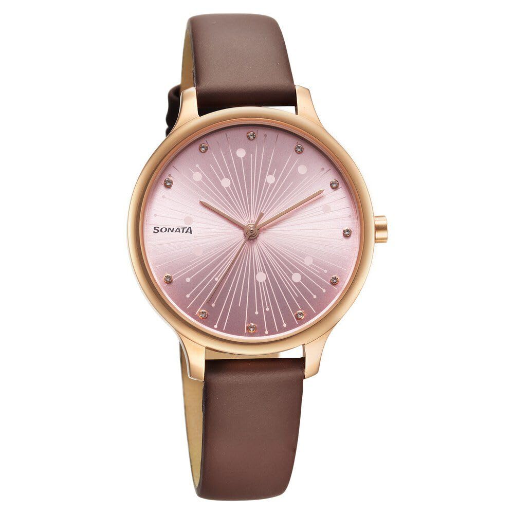 Sonata Blush Quartz Analog Pink dial Leather Strap Watch for Women-87050WL02 (B0CRHQ7DYJ) Amazon Price History, Amazon Price Tracker