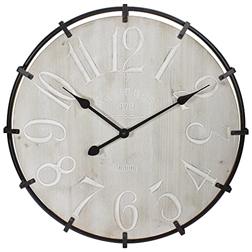 Reloj de Pared Redondo de Madera y Metal Northlight 23.5" miniatura 1