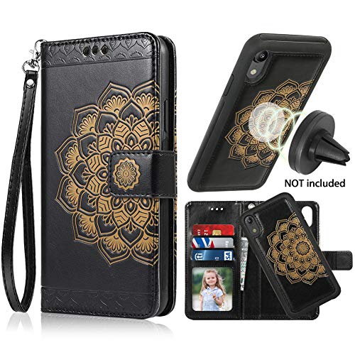 iPhone XR Case, iPhone XR Wallet Case with Detachable Slim Case, Card Solts