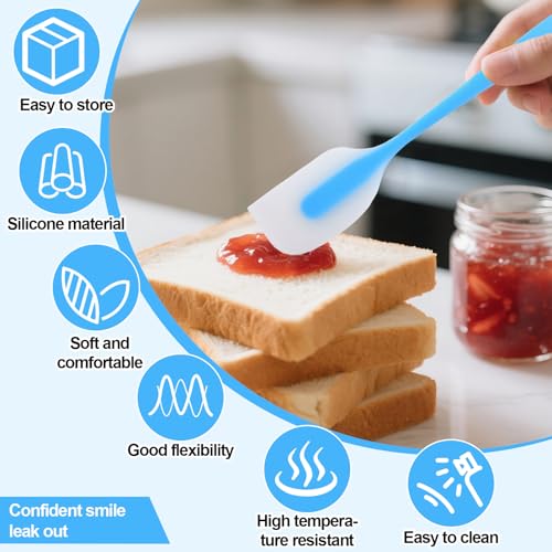 Image of 1Pcs Silicone Spatulas,Translucent Heat Resistant Flexible Non-stick Spatula,Food Grade Kitchen Essential Grip Gadgets Premium Scraper(Blue,Small)