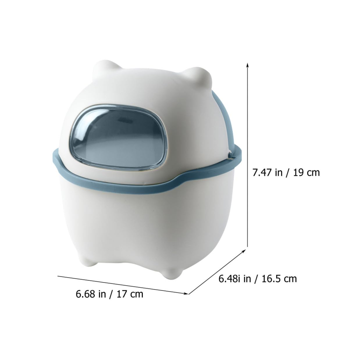 MAGICLULU Kleiner Mülleimer mit Deckel Cartoon Bär Kleiner Tischabfalleimer Geruchsneutral Kompakt Kindersicher für Schreibtisch und Kinderzimmer