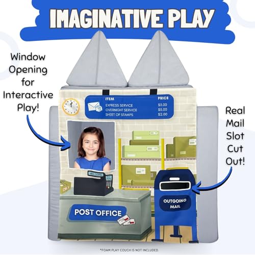 Image of Couch Swag Play Panel for Childrens Foam Sofa Kids Couch (Post Office)