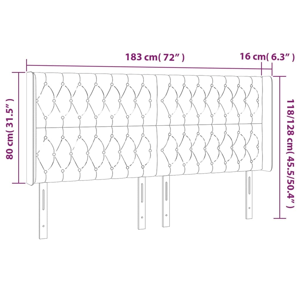 Cabecero de Cama LED Azul 183x16x118/128cm Altura Ajustable con Luz RGB para Jóvenes y Adultos