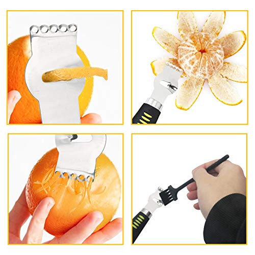 Set of 7 Graters for Cheese Lemon Zester, Stainless Steel Blade and Comfortable Grip Handle Multi-application Food Grater Slicer for Kitchen,Vegetable,Fruit,Chocolate With Cleaning Brush Sponge Brush