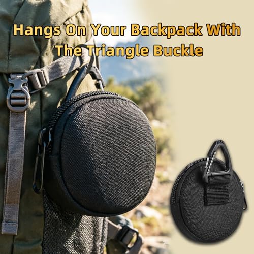 Image of Coin Pouch for Men 2PCS Black, 1000D Nylon Small Zipper Change Purse with Triangle Buckle, Mini Portable Compact Pocket Coin Holder for Loose Change