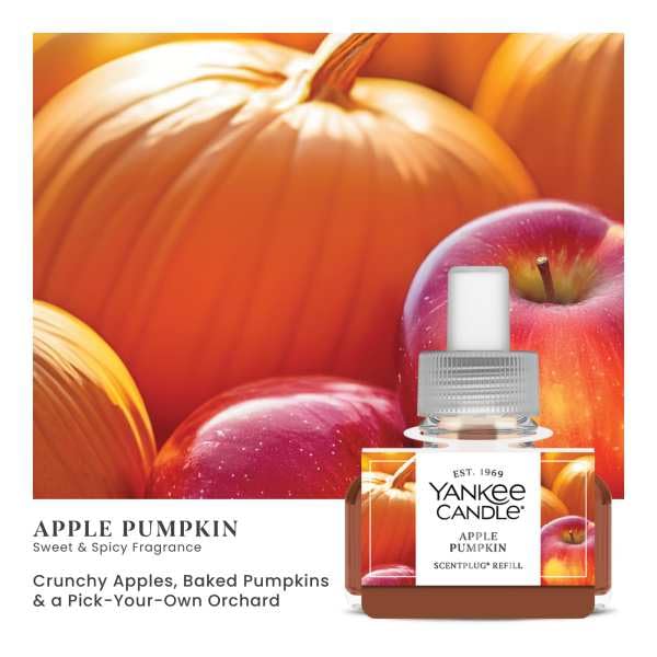 Image of Yankee Candle ScentPlug Refill for Plug in Air Fresheners, Scented Oil Refills, Long Lasting Home Fragrance, Apple Pumpkin (Pack of 4)