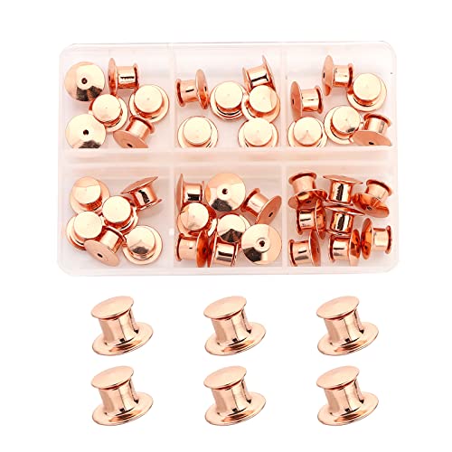SUBANG 40 Pieces Metal Pin Backs Locking Pin Keepers Locking Clasp with Storage Case