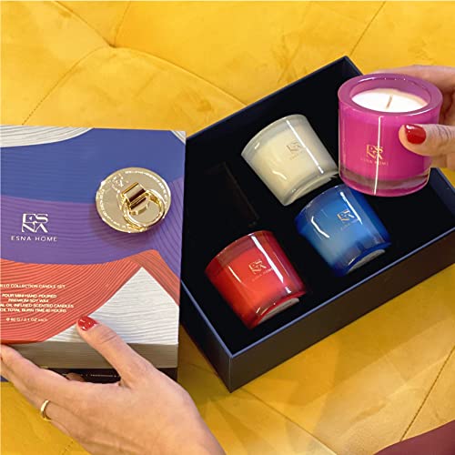 ESNA HOME Luxury Scented Soy Candles Gift Set | 4 Natural Lavender Candles for Women's Stress Relief - Image 2