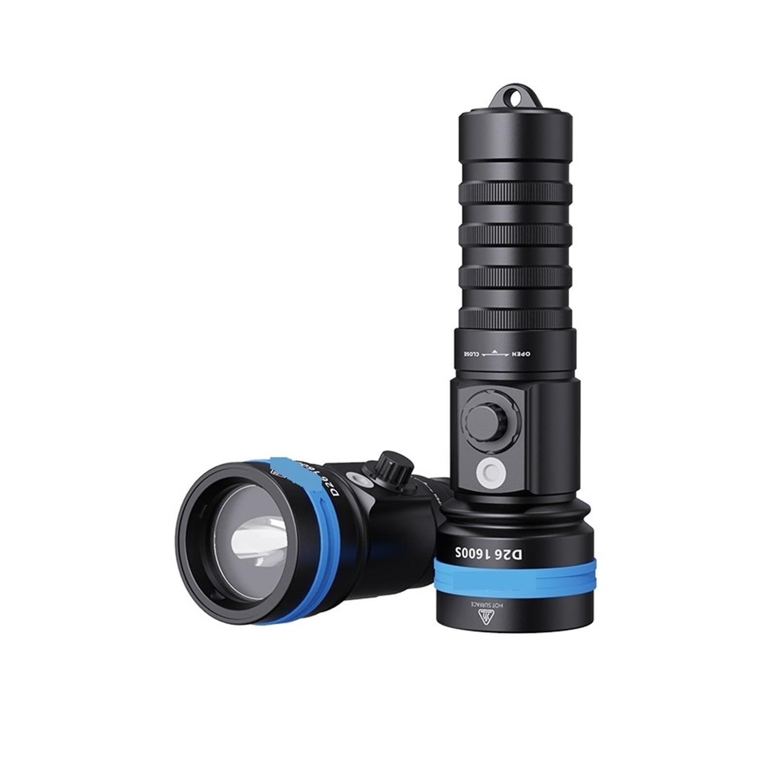 Latarka do nurkowania, D26 1600S LED 1600 lumenów latarka do nurkowania Ultra jasna Diver podwodna latarnia IPX8 100 metrów światło morskie do sportów podwodnych(D26 1600S NO battery)