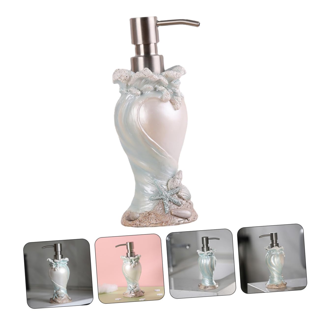 TOYANDONA Dispenser Sapone Liquido Stile Decorativo per Bagno e Cucina Bottiglia Ricaricabile per Sapone Lozione Shampoo e Gel Doccia Pompa Leggera e Facile da Usare Adatto per Casa e Hotel