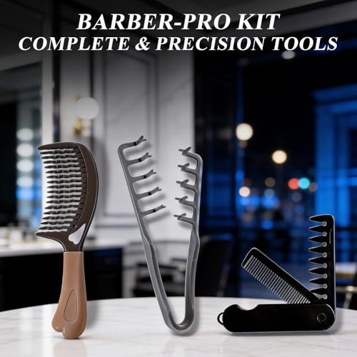 Set de 3 peines texturizadores para cabello negro miniatura 3
