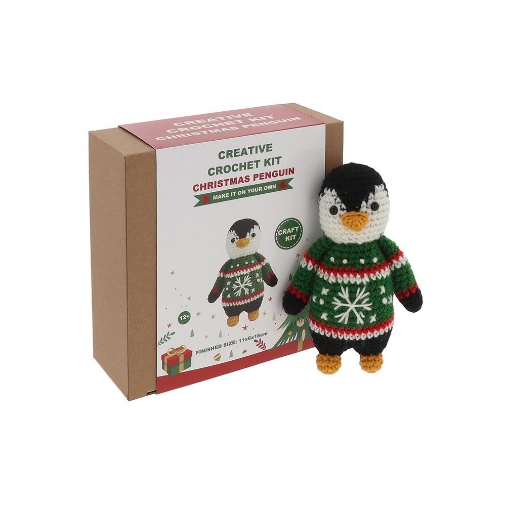 Joe Davies Christmas Crochet Kit - Penguin Jumper Craft Kit