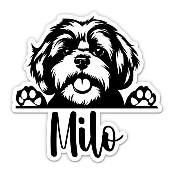 Shih Tzu Sticker - Custom Dog Name Vinyl Sticker - Personalized for Car Water Bottle Laptop - Custom Size