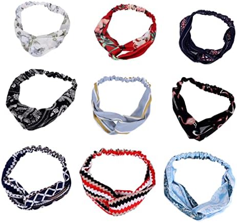 FRCOLOR 10pcs Cross Elastic Headband Knotted Headbands for Girls Running Headband for Women Sweatband Headband Knotted Sports Turban Rabbit Ear Hair Band Scrunchies for Women Product Yoga