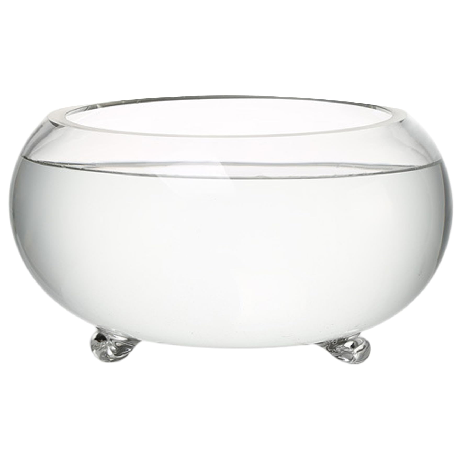 Grand bol de lotus en verre transparent de qualité supérieure avec socle antidérapant