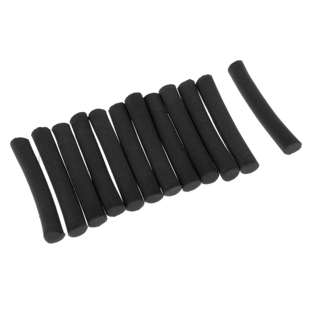 harayaa Pack of 12 EVA Foam Rods, Lightweight Cylindrical, DIY Fly Tying Hooks, Black