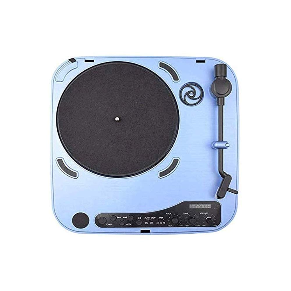 ROLTIN Hi-Fi&Home Turntable for Vinyl Records Record Player with Speakers Retro Design USB-Port Portable Suitcase Blue Restaurant Music Playback