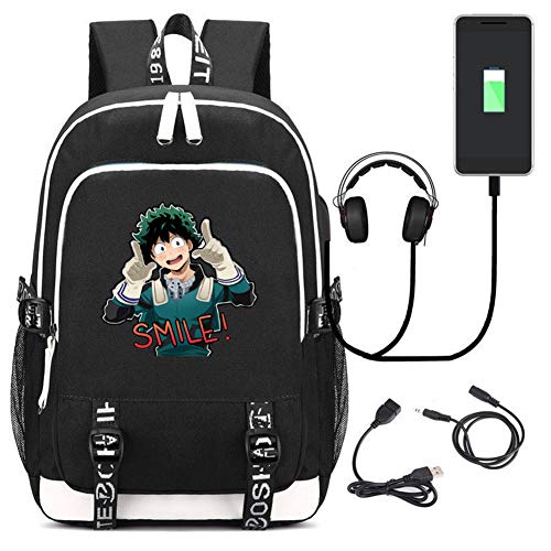 CHENMEILI Anime Backpack Travel Laptop Bag Shoulder Backpack With USB Charging Port