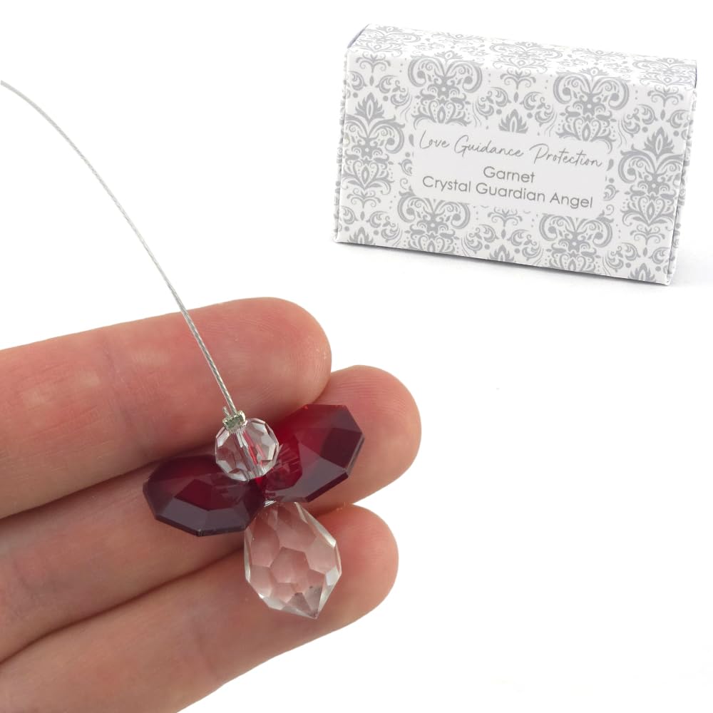 That's Crackers Garnet | Crystal Suncatcher Guardian Angel | Gift Boxed | Cracker Filler
