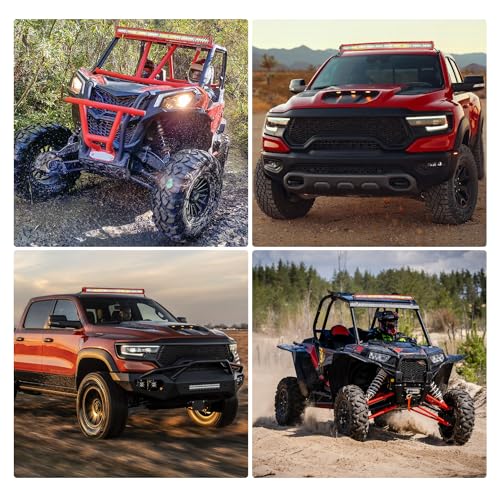 Image of Nilight LED Light Bar 42 Inch with Wiring Kit on Truck SUV UTV, Red Shell