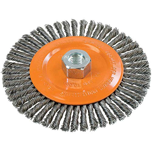 Walter 13K604 Stringer Bead Wire Wheel Brush - 6 in. Carbon Steel Wire Brush