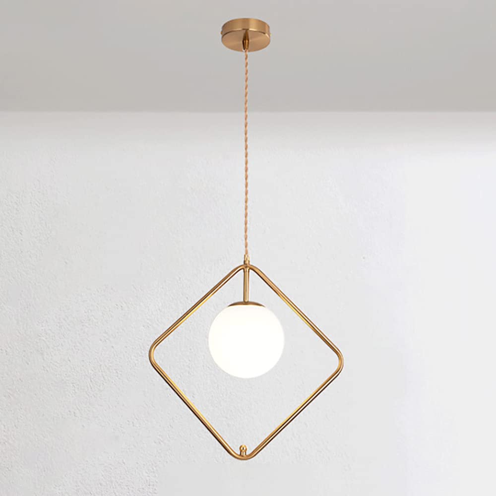 Lámpara de metal dorado con pantalla de bola de cristal fina